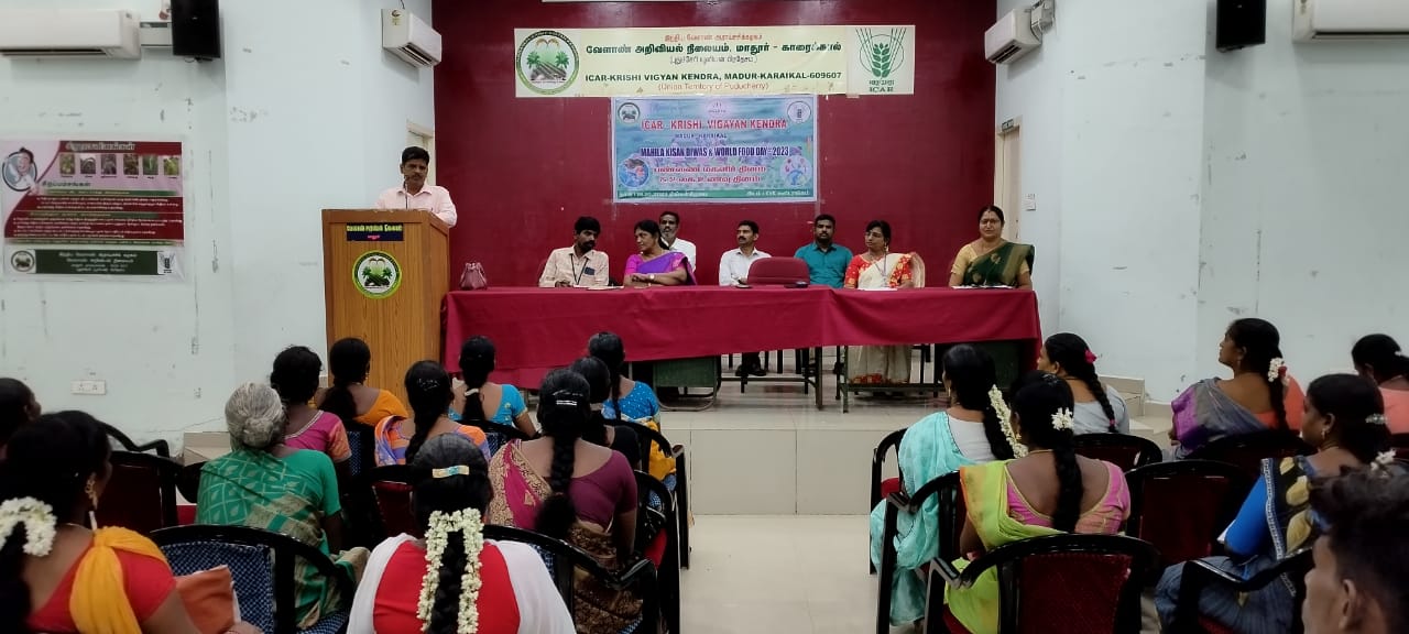 மாதூர் வேளாண் அறிவியல் நிலையத்தில் பண்ணை மகளிர் தினம் மற்றும் உலக உணவு தினம் கொண்டாட்டம்.